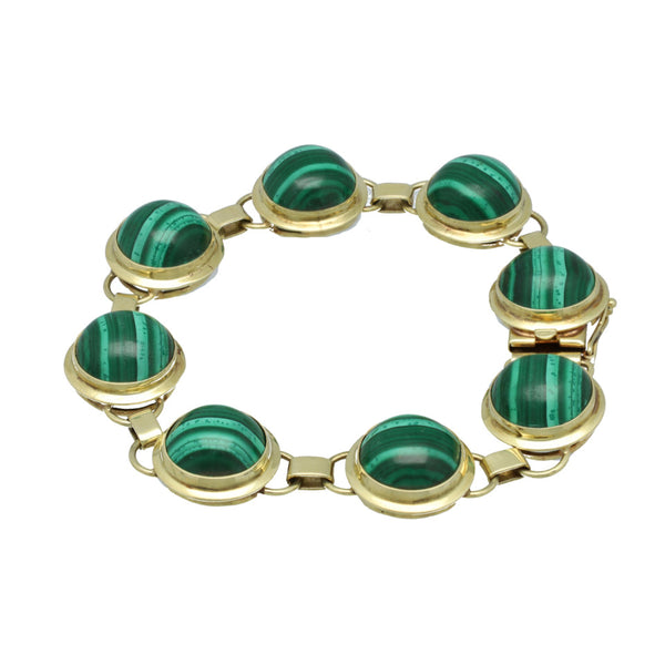 14 Krt Armband met Malachiet