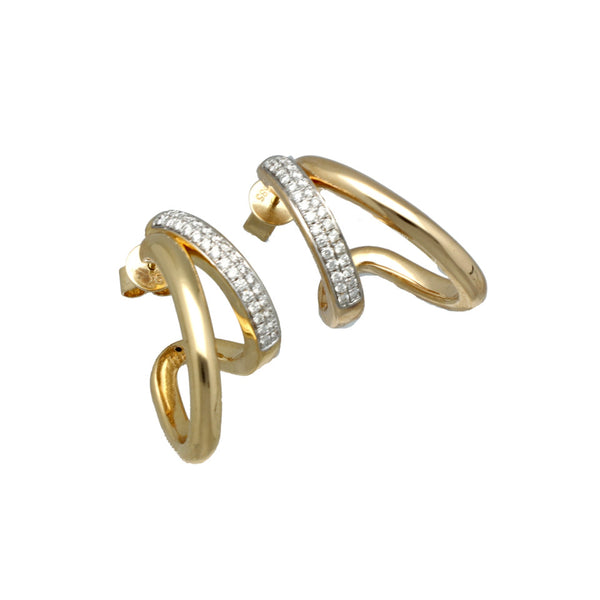14 Krt fantasie oorbellen met Briljant 0.46 ct