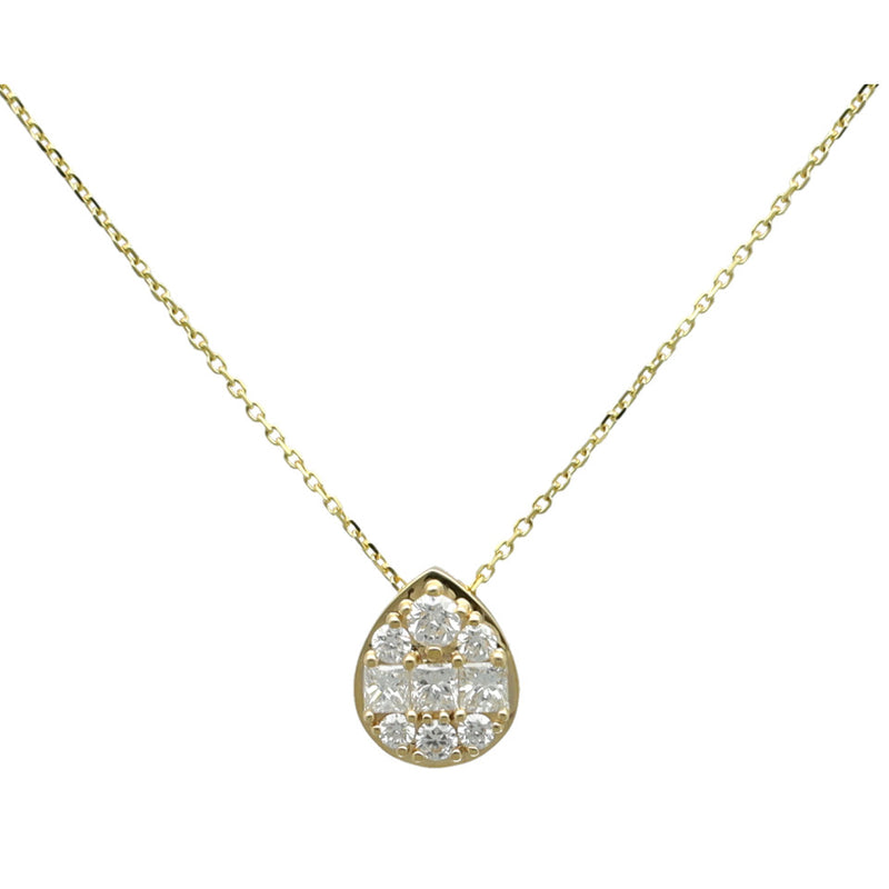 14 Krt Collier met peervormige briljanthanger 1