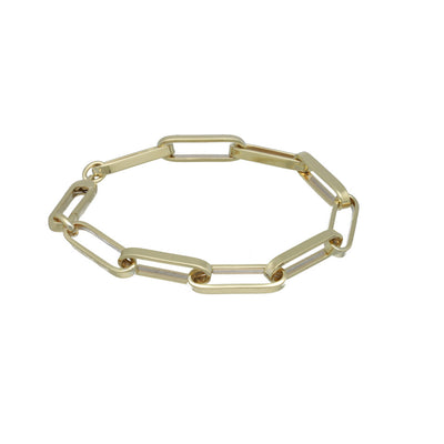 9 Krt. massieve paperclip schakelarmband