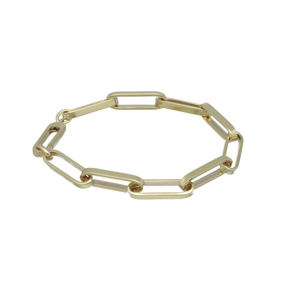 9 Krt massieve paperclip schakelarmband