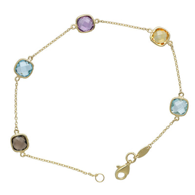 14 Krt. Armband met natuurlijke kleurstenen