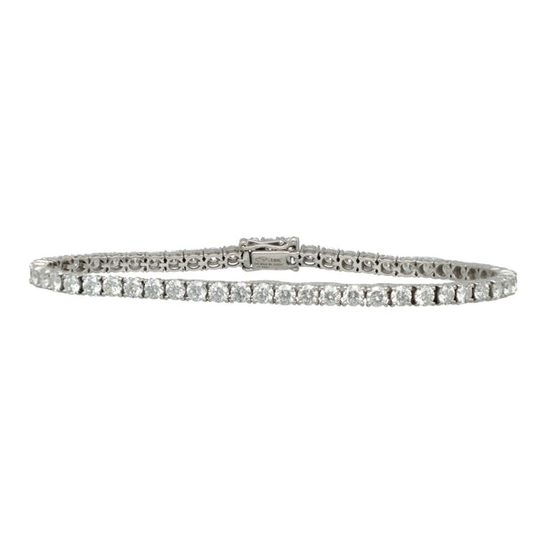 18 Krt Witgouden tennisarmband bezet met 5.80ct Briljant