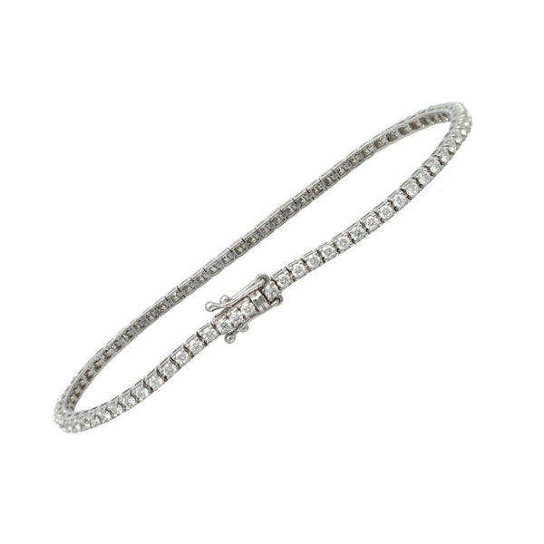18 Krt Witgouden Tennisarmband bezet met 2.03 Ct Briljant