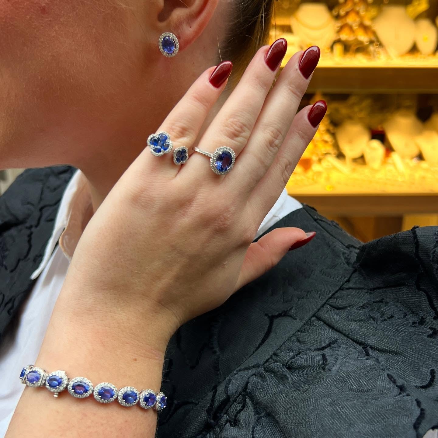 Saffieren sieraden set