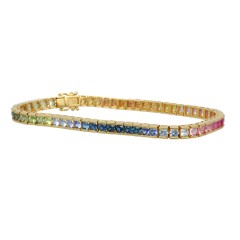 18 krt Geelgouden Multi-Color Saffieren Armband