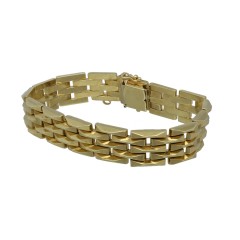 Massief gouden schakel armband, 14 krt.