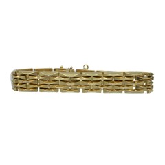 Massief gouden schakel armband, 14 krt.