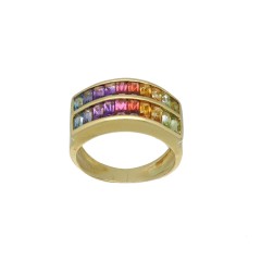 18 krt Geelgouden Rainbow Ring.