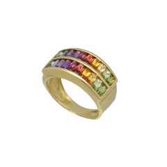 18 krt Geelgouden Rainbow Ring.