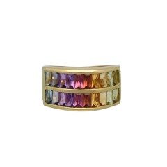 18 krt Geelgouden Rainbow Ring.