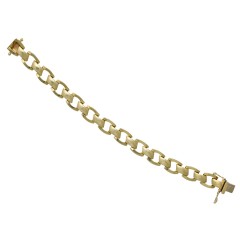 Geelgouden mat/hoogglans schakel armband