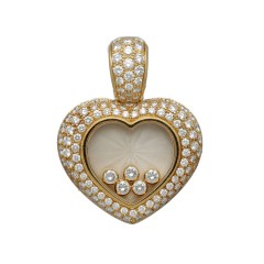 18K Chopard Happy Diamonds Heart Pendant.