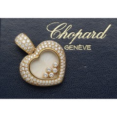 18K Chopard Happy Diamonds Heart Pendant.