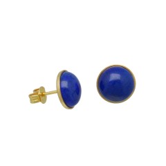 Lapis Lazuli oorknoppen, 14 krt goud