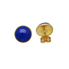 Lapis Lazuli oorknoppen, 14 krt goud