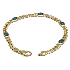 14 Krt massieve armband met London Blue Topaas 