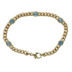 14 Krt massieve armband met London Blue Topaas 