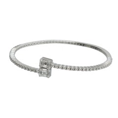 14 Krt. witgouden armband met diamanten.