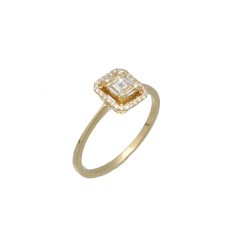 14 Krt. gouden ring met diamanten.