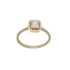 14 Krt. gouden ring met diamanten.