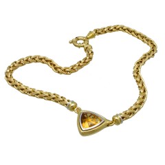 18 Krt Gouden Collier met Citrien.