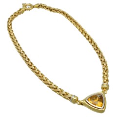 18 Krt Gouden Collier met Citrien.