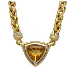 18 Krt Gouden Collier met Citrien.