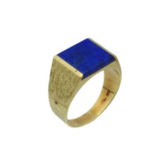 14 krt. massieve ring met Lapis Lazulli