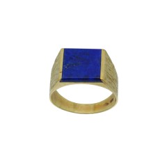 14 krt. massieve ring met Lapis Lazulli