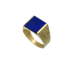 14 krt. massieve ring met Lapis Lazulli