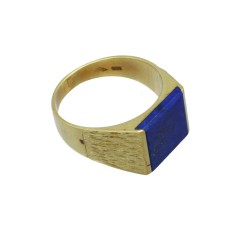 14 krt. massieve ring met Lapis Lazulli