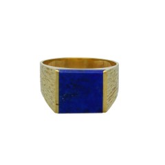 14 krt. massieve ring met Lapis Lazulli