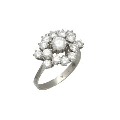 14 Krt. Entourage ring met Briljant 1.50ct