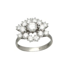 14 Krt. Entourage ring met Briljant 1.50ct