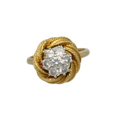 18 Krt Vintage Ring met Briljant ca. 0.80 Ct