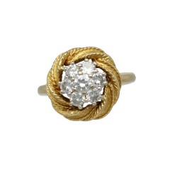 18 Krt Vintage Ring met Briljant ca. 0.80 Ct