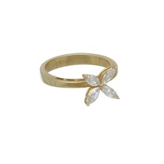 Geelgouden Entourage Ring met Marquise Diamant.