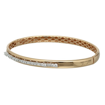 18 Krt Rosé gouden armband met Diamant 0.46 Ct